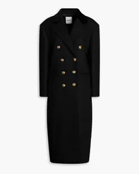 Sandro Double-breasted wool-blend twill coat - Black Black