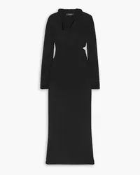 Versace Cutout hooded stretch-jersey maxi dress - Black Black