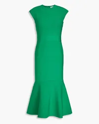 Hervé Léger Fluted stretch-knit midi dress - Green Green