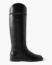 Brunello Cucinelli Bead-embellished leather knee boots - Black Black