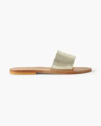 K.Jacques  Anacapri metallic textured-leather slides - Metallic Metallic