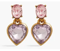 Gold-tone crystal earrings - Pink