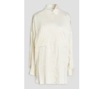 Pinstriped woven shirt - White