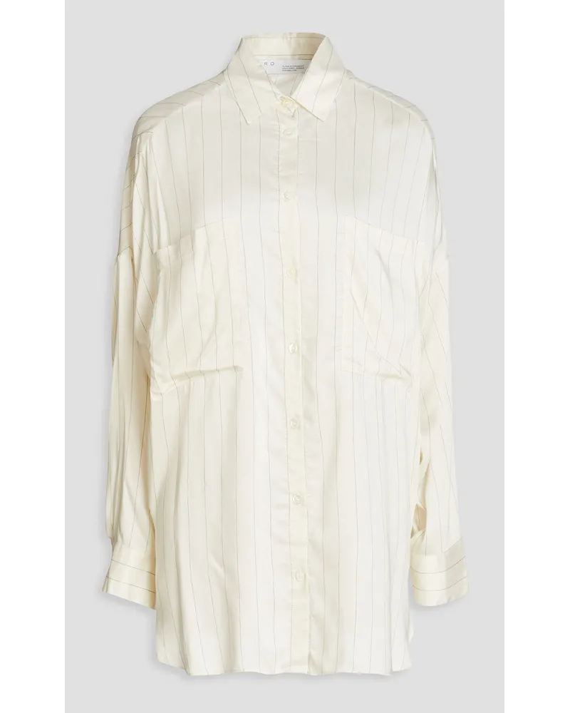 IRO Pinstriped woven shirt - White White
