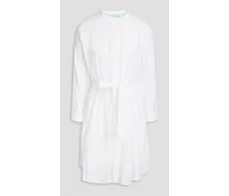 Emily cotton-voile mini shirt dress - White