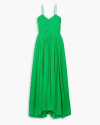 A.L.C. Rumi ruched plissé silk-chiffon midi dress - Green Green