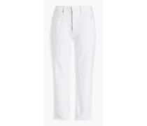 Le Original cropped high-rise straight-leg jeans - White