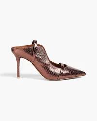 Malone Souliers Maureen 85 metallic snake-effect leather pumps - Metallic Metallic