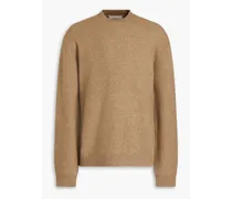 Brushed knitted sweater - Brown