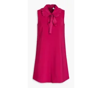 Pussy-bow crepe mini dress - Pink