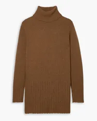 Nili Lotan Everett wool and cashmere-blend mini turtleneck dress - Brown Brown