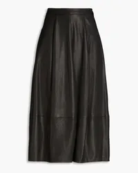 Gentryportofino Leather midi skirt - Black Black