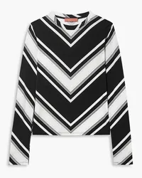 Commission Striped stretch-jersey top - Black Black