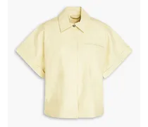 Adison pebbled-leather shirt - Yellow