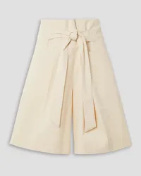 Totême Belted cotton-twill shorts - White White