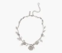 Silver-tone crystal necklace - Metallic