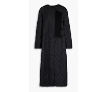 Felt-paneled quilted ripstop coat - Black