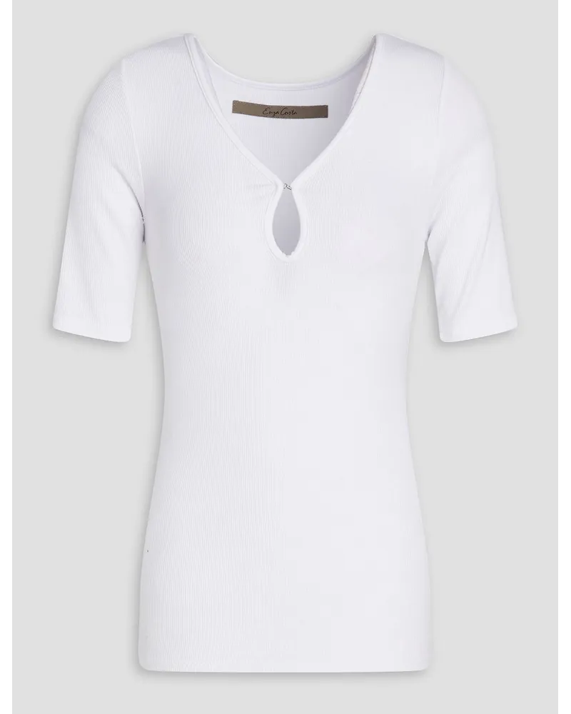 Enza Costa Ribbed jersey top - White White