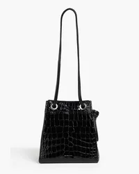 REJINA PYO Rita croc-effect leather bucket bag - Black Black