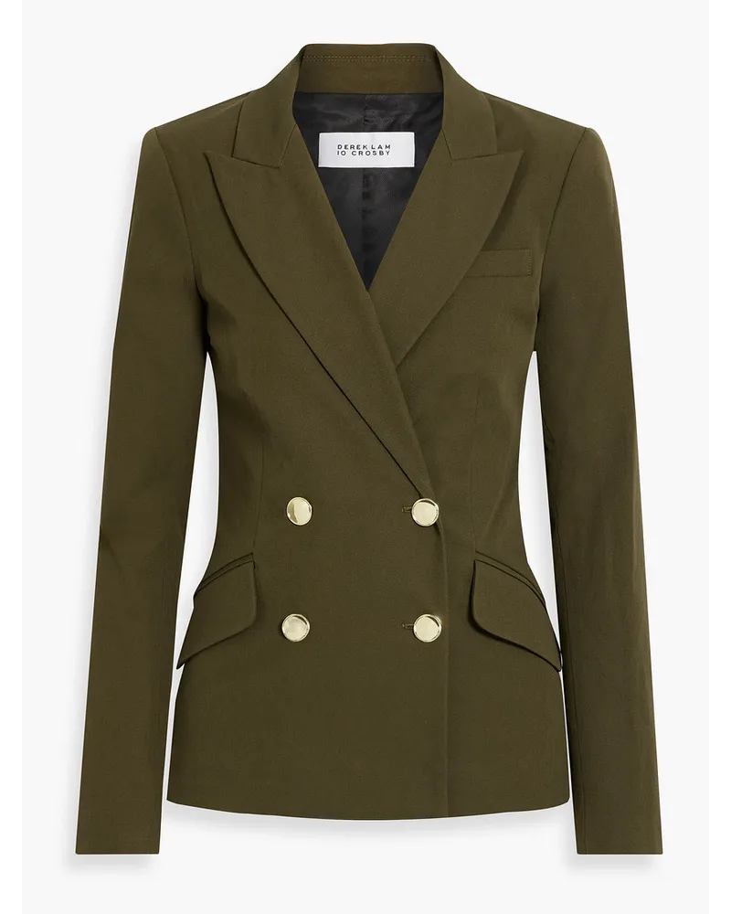Ady double-breasted cotton-blend blazer - Green