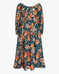 Ulla Johnson Helena floral-print cotton-poplin midi dress - Blue Blue