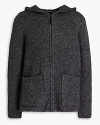 James Perse Ribbed bouclé-knit zip-up hoodie - Gray Gray