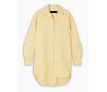 The Phillippa wool and silk-blend crepe mini shirt dress - Yellow