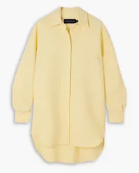 Brandon Maxwell The Phillippa wool-blend crepe mini shirt dress - Yellow Yellow