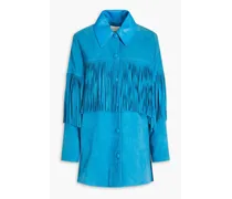 Atila fringed suede jacket - Blue