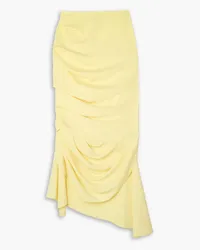 A.W.A.K.E. Draped ruched jersey maxi skirt - Yellow Yellow