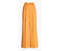 Lehen pleated satin wide-leg pants - Orange