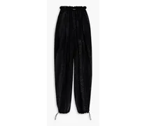 Gael metallic striped silk-blend tapered pants - Black
