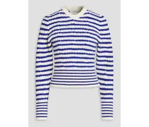 Striped ribbed wool sweater - Blue