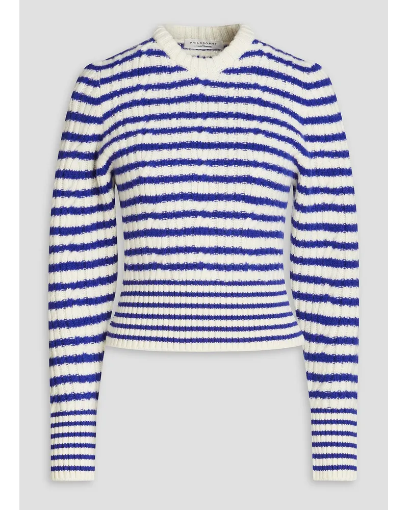 Philosophy Di Lorenzo Serafini Striped ribbed wool sweater - Blue Blue