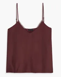 ATM Frayed silk-satin camisole - Burgundy Burgundy