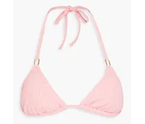 Cancun ribbed triangle bikini top - Pink