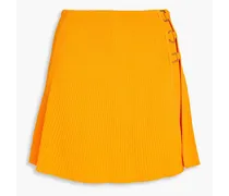 Ribbed-knit mini skirt - Orange