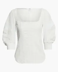 Stella McCartney Knit-paneled twill top - White White