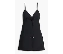 Cami cutout cotton-poplin mini dress - Black