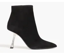 Kanda 95 crystal-embellished suede ankle boots - Black
