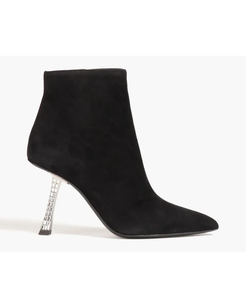 Giuseppe Zanotti Kanda 95 crystal-embellished suede ankle boots - Black Black
