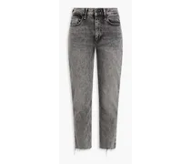 Wren faded high-rise slim-leg jeans - Gray