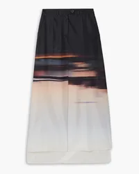 Peter Do Pleated dégradé silk-satin maxi skirt - Black Black