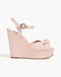 Dolce & Gabbana Twisted leather wedge sandals - Pink Pink