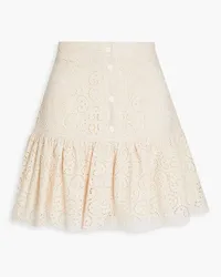 Sandro Ruffled broderie anglaise cotton mini skirt - Pink Pink