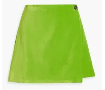 Alice Olivia - Renna velour mini wrap skirt - Green