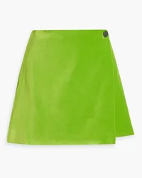 Alice + Olivia Alice Olivia - Renna velour mini wrap skirt - Green Green