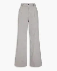 Nili Lotan Flavie pleated stretch-cotton twill wide-leg pants - Gray Gray