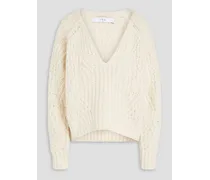 Ribbed-knit sweater - White