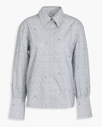 Kitsuné Printed cotton-poplin shirt - Gray Gray